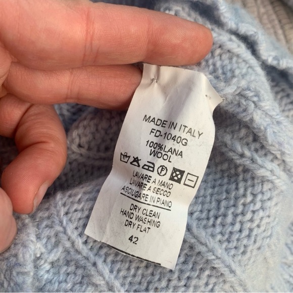 100% Wool Sweater Turtleneck Pullover 42 Alpha Massimo Rebechi - Picture 5 of 8